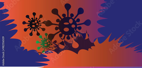 Coronavirus 2019-nCoV. Coronavirus 2019-nCoV outbreak. Virus cells on colorful background.