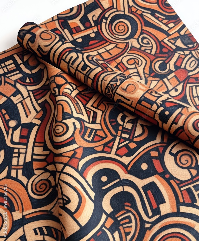 A vibrant abstract pattern featuring intricate lines and shapes in earthy tones. A vibrant abstract pattern featuring intricate lines and shapes in earthy tones.