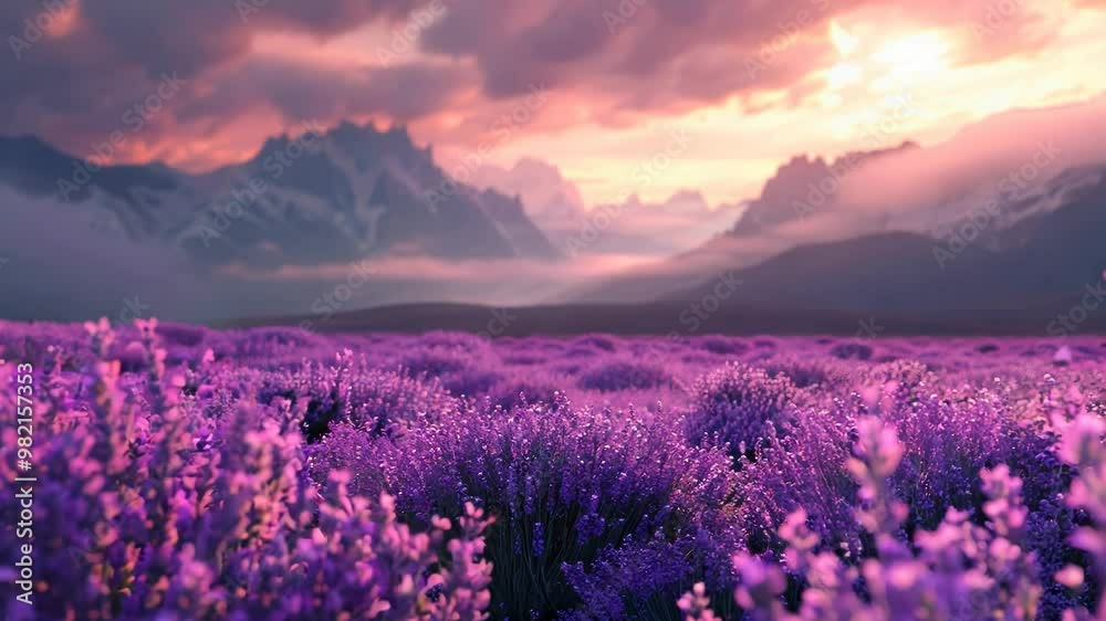 Lavender field in the morning