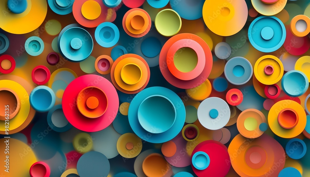 A digital and seamless illustration of colorful circles A digital and seamless illustration of colorful circles