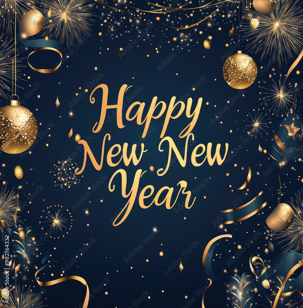 A beautiful and elegant background for the New Year with golden text A beautiful and elegant background for the New Year with golden text