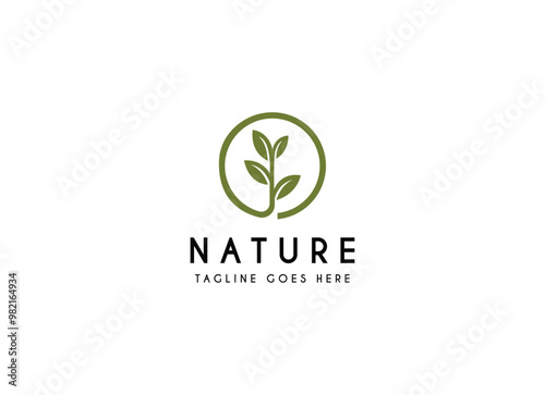 Nature leaf logo design vector illustration, simple and minimalist leaf logo