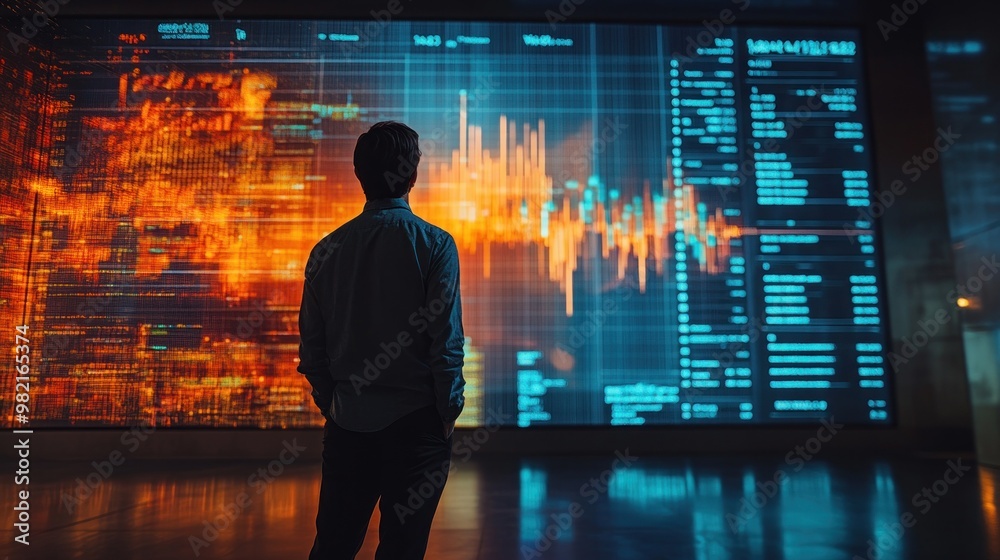 Ambitious Investor Analyzing Cryptocurrency Growth Chart for Forward-Thinking Financial Planning Ambitious Investor Analyzing Cryptocurrency Growth Chart for Forward-Thinking Financial Planning