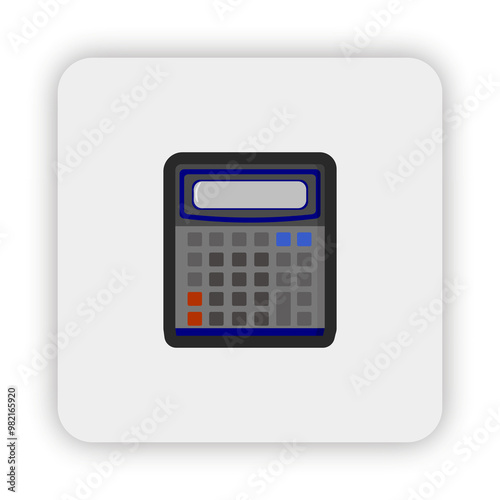 calculator icon on button, calculator Flat style icon Illustration, calculator icon