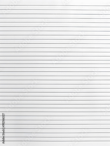 Notebook Lined Paper Background with horizontal lines neatly spaced across a clean white sheet	
