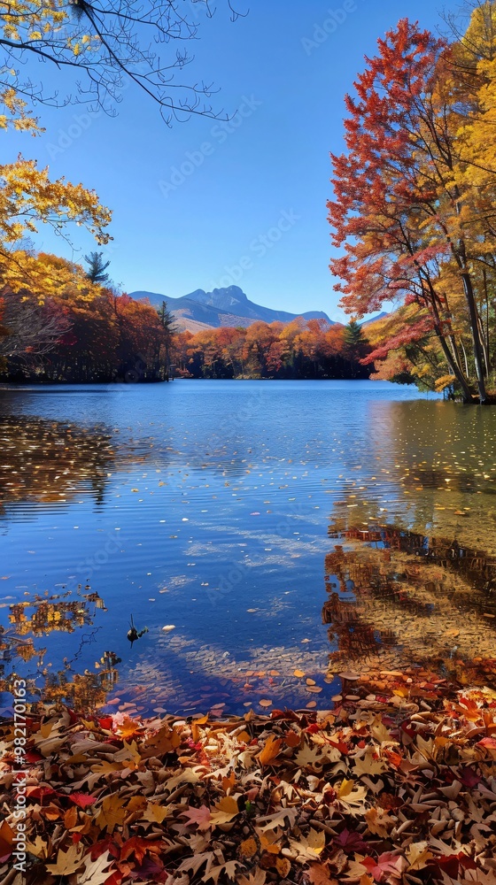 autumn lake landscape with tree autumn lake landscape with tree