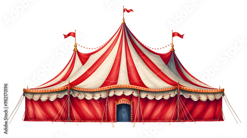 Vintage circus tent illustration isolated on white background