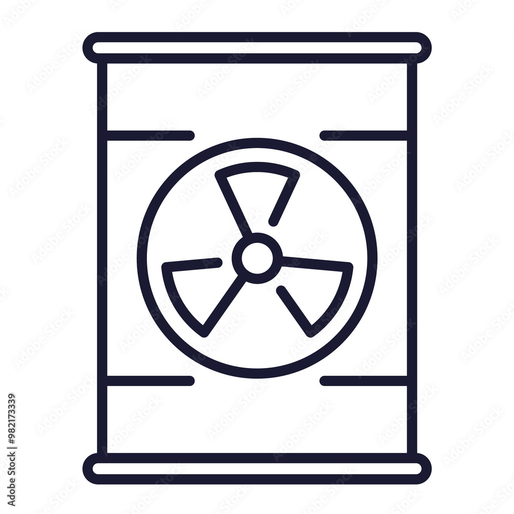 radioactive waste barrel line icon radioactive waste barrel line icon
