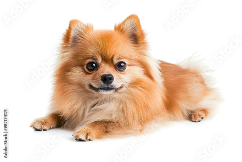 Dog pomeranian mammal animal isolated on white background