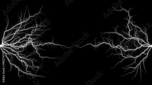 Powerful Lightning Discharges Forming Arrows - Isolated - Suitable for Product Presentation Background