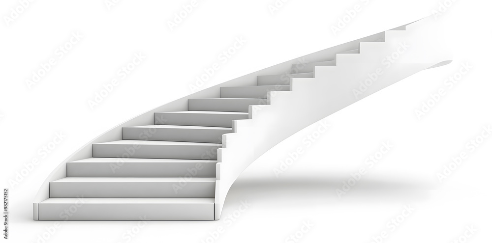 White steps architecture staircase isolated on white background White steps architecture staircase isolated on white background