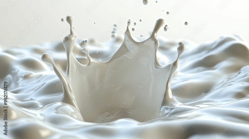 A Single Drop of Milk Creating a Crown-Shaped Splash A Single Drop of Milk Creating a Crown-Shaped Splash