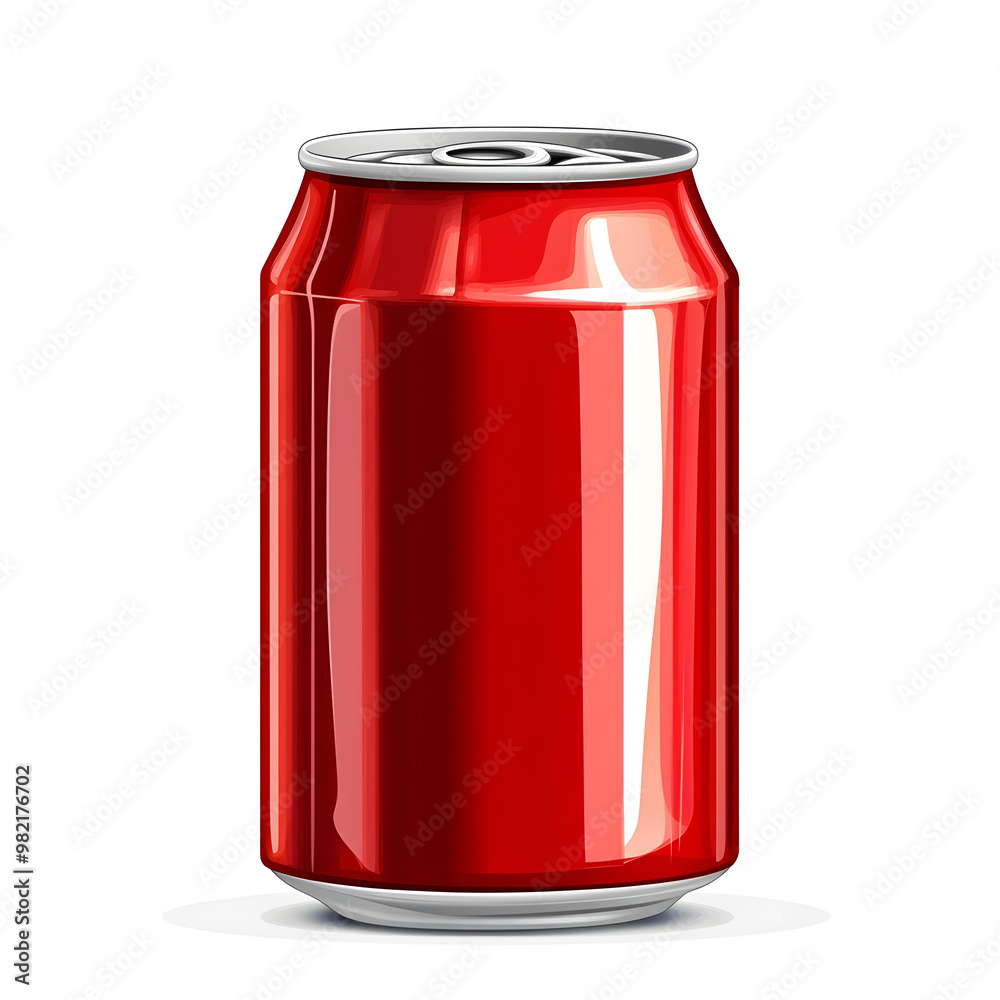 Red soda can realistic mock up isolated on white background Red soda can realistic mock up isolated on white background