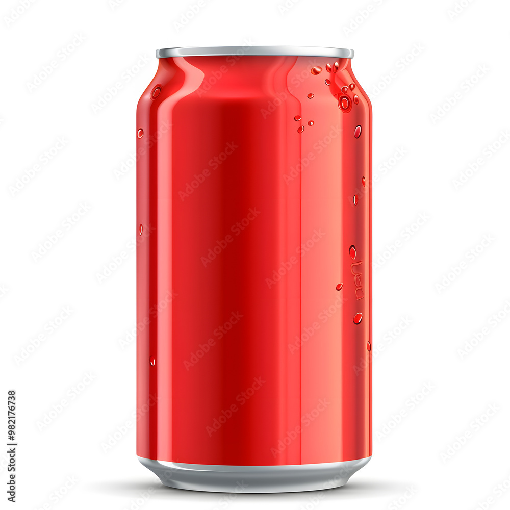 Red soda can realistic mock up isolated on white background Red soda can realistic mock up isolated on white background