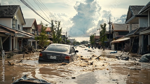 Devastating Flood Calamity in Thailand: Submerged Homes, Stuck Vehicles, and Waist-Deep Water