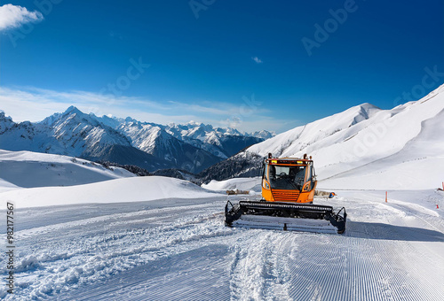 Majestic snow-covered peaks rise into the clear blue sky, where the beauty of nature leaves you breathless.