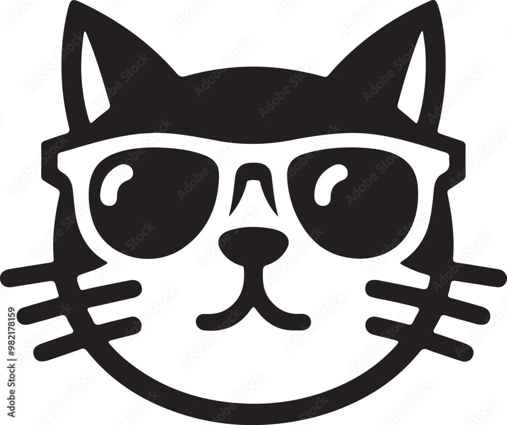 cat with sunglasses silhouette vector design eps cat with sunglasses silhouette vector design eps