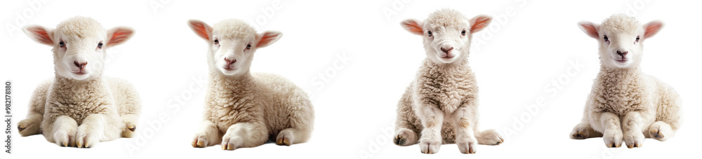 Adorable lambs lounging together in soft, fluffy fur Transparent Background. Adorable lambs lounging together in soft, fluffy fur Transparent Background.