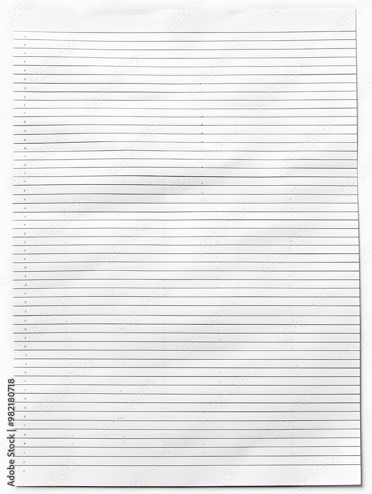 Notebook Lined Paper Background with horizontal lines neatly spaced across a clean white sheet Notebook Lined Paper Background with horizontal lines neatly spaced across a clean white sheet