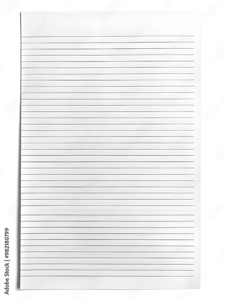 Notebook Lined Paper Background with horizontal lines neatly spaced across a clean white sheet Notebook Lined Paper Background with horizontal lines neatly spaced across a clean white sheet