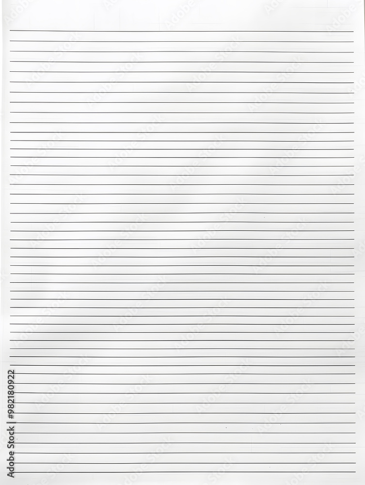 Obraz premium Notebook Lined Paper Background with horizontal lines neatly spaced across a clean white sheet