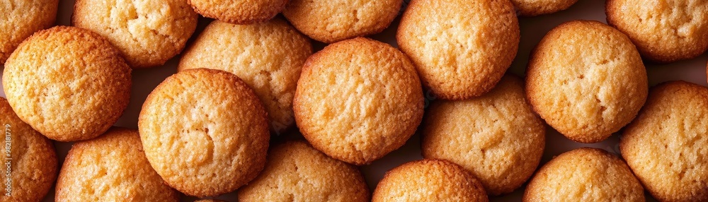 Freshly baked cookies arranged neatly, showcasing their golden color and fluffy texture, perfect for dessert lovers. Freshly baked cookies arranged neatly, showcasing their golden color and fluffy texture, perfect for dessert lovers.