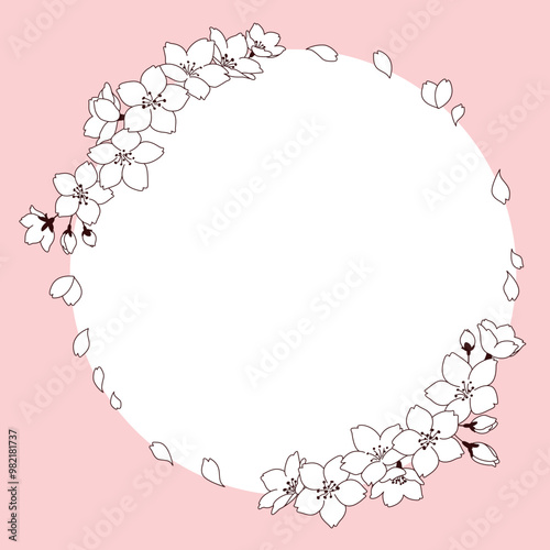桜の花のベクターフレーム素材
