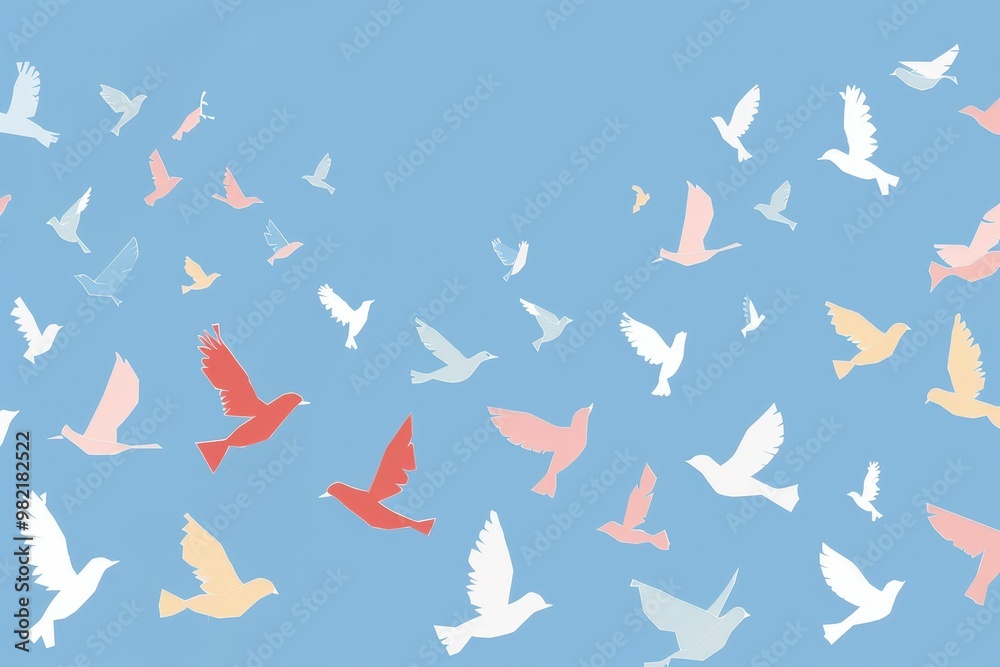 Creamy Birds Seamless Pattern - Digital Illustration With High Quality Pixels Can Be Used For Print On Demand . Beautiful simple AI generated image Creamy Birds Seamless Pattern - Digital Illustration With High Quality Pixels Can Be Used For Print On Demand . Beautiful simple AI generated image
