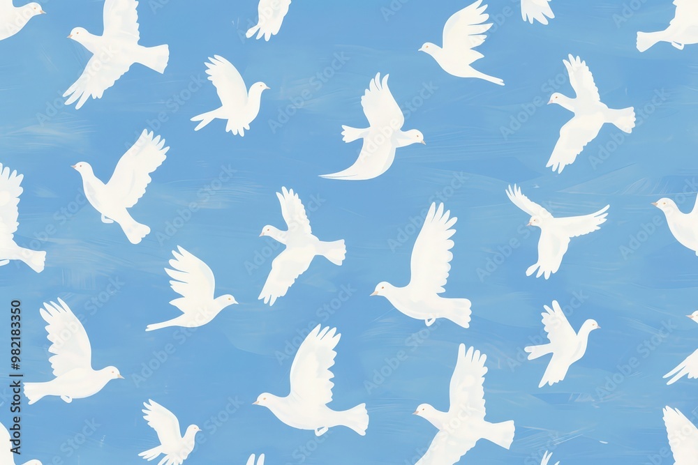 Silhouette bird pattern with textured effect on off-white background. Beautiful simple AI generated image Silhouette bird pattern with textured effect on off-white background. Beautiful simple AI generated image