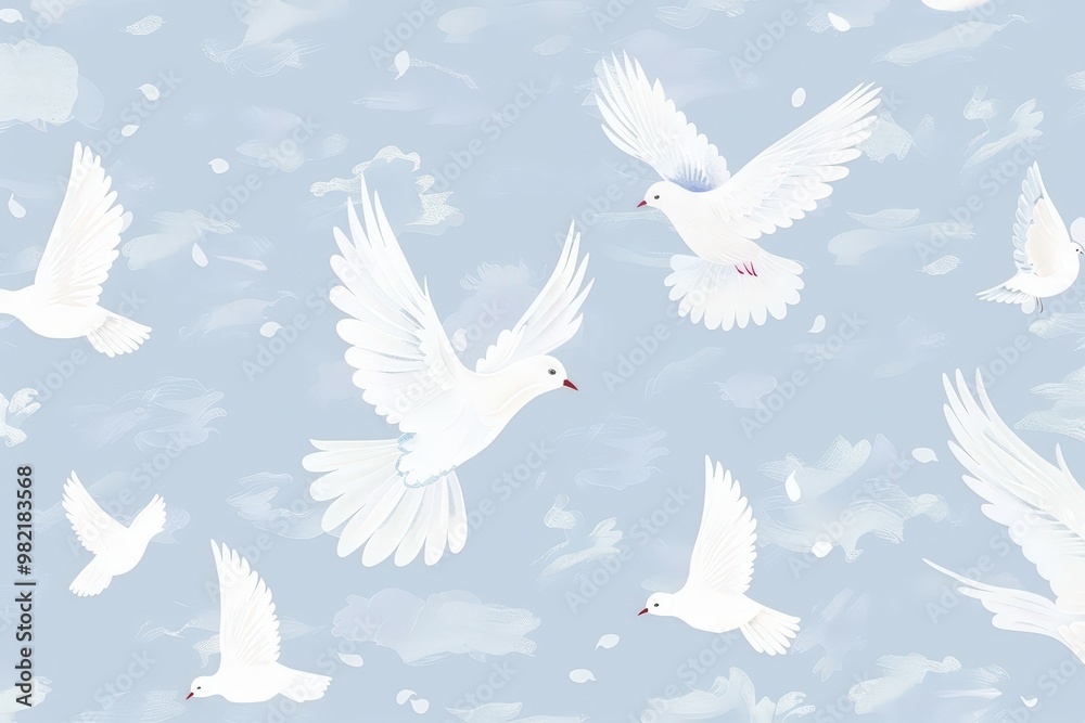 Creamy Birds Seamless Pattern - Digital Illustration With High Quality Pixels Can Be Used For Print On Demand . Beautiful simple AI generated image Creamy Birds Seamless Pattern - Digital Illustration With High Quality Pixels Can Be Used For Print On Demand . Beautiful simple AI generated image