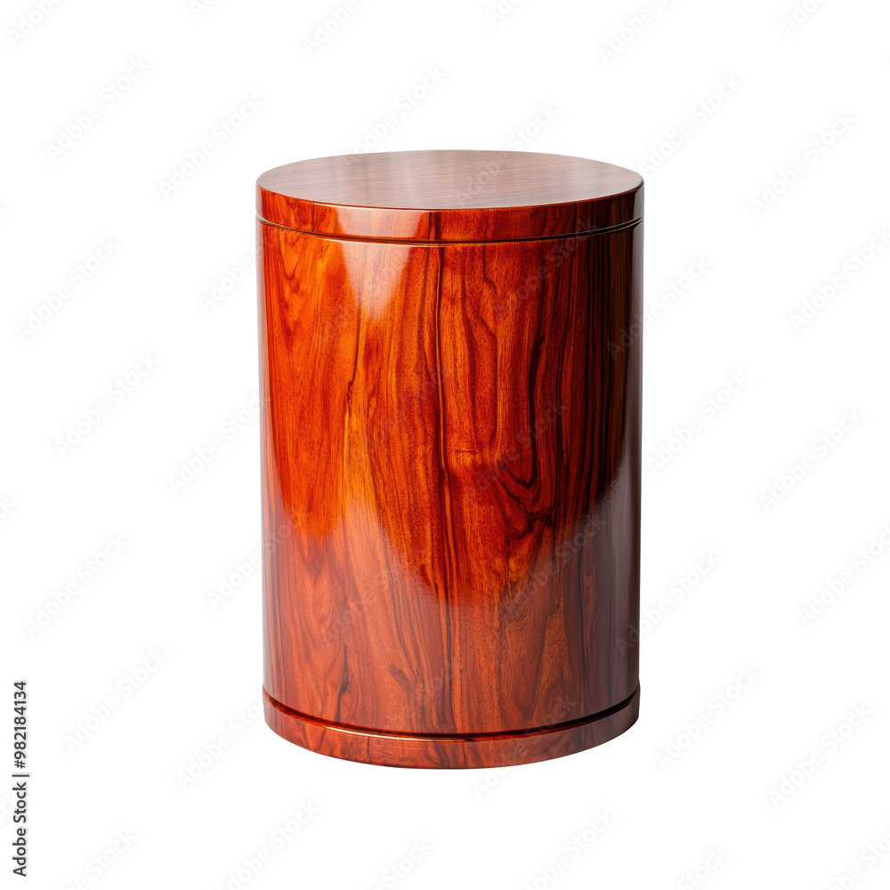 Polished red wood cylinder pedestal with vibrant natural grain. Ideal for modern decor or display purposes. Isolated on transparent background, png. Polished red wood cylinder pedestal with vibrant natural grain. Ideal for modern decor or display purposes. Isolated on transparent background, png.
