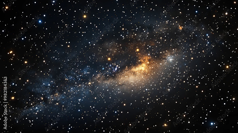 A Starry Night Sky with a Swirling Galaxy A Starry Night Sky with a Swirling Galaxy