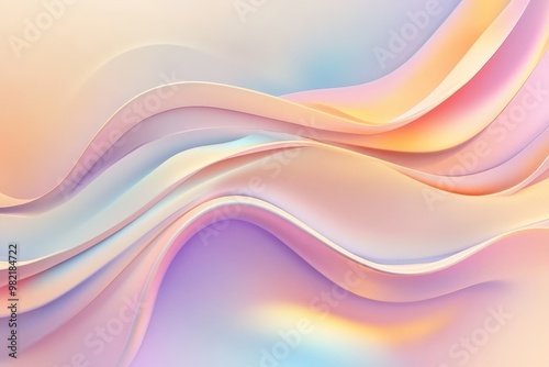 Rainbow wave abstract background design element - curves banner. Beautiful simple AI generated image