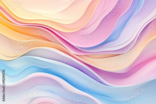 Rainbow wave abstract background design element - curves banner. Beautiful simple AI generated image