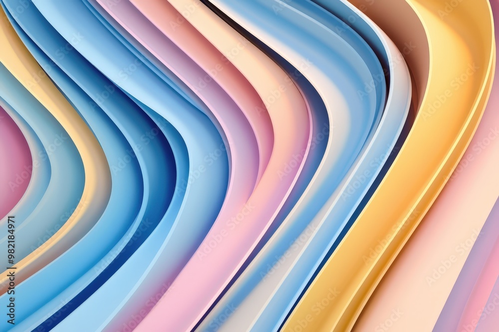 Rainbow wave abstract background design element - curves banner. Beautiful simple AI generated image Rainbow wave abstract background design element - curves banner. Beautiful simple AI generated image