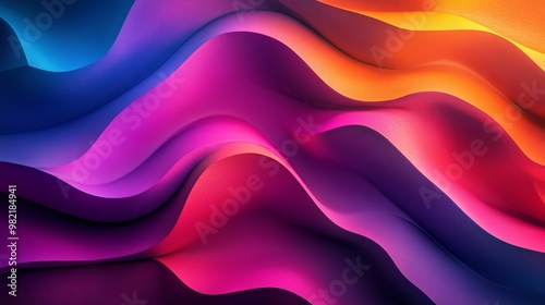 Wallpaper Mural Abstract Gradient Wave Pattern in Vibrant Colors Torontodigital.ca