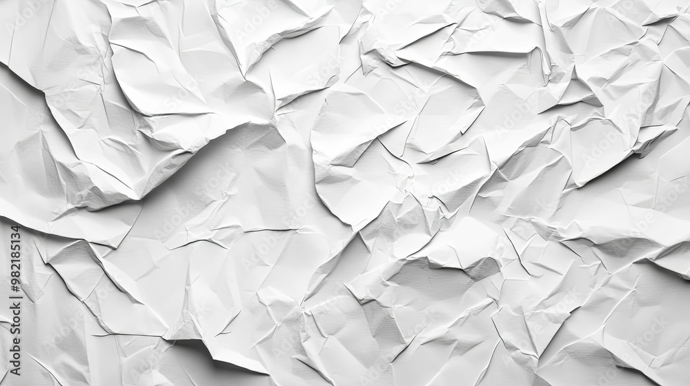 Obraz premium White Crumpled Paper Texture