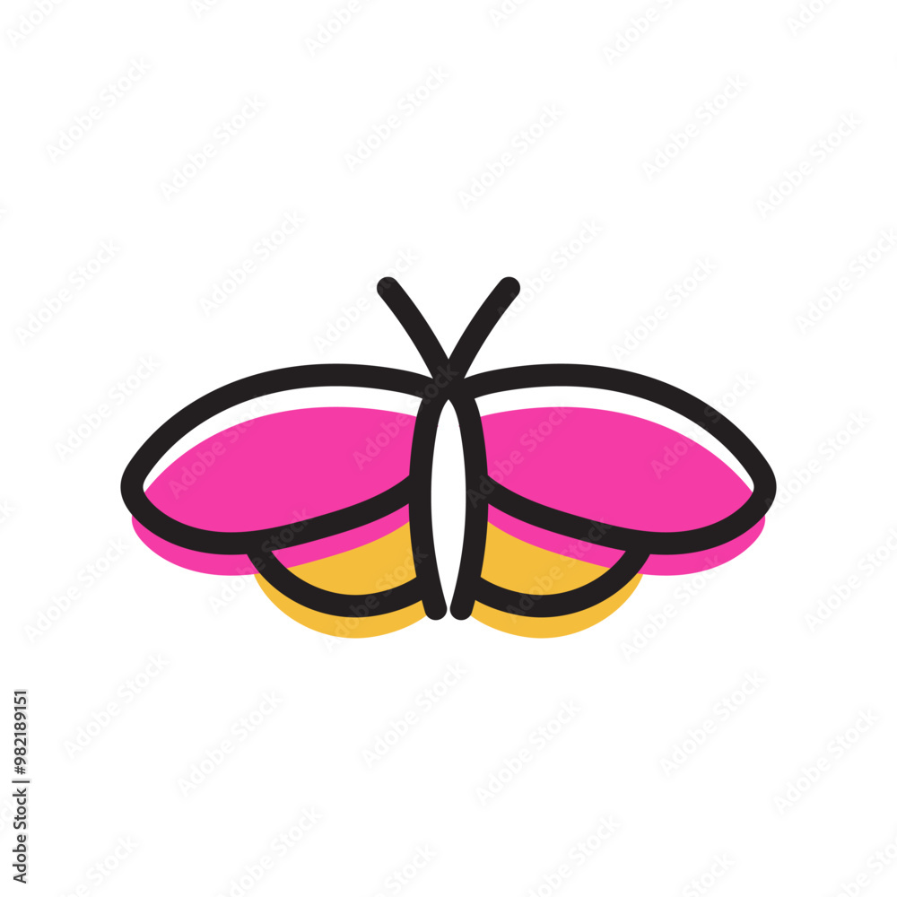 This butterfly icon in outline style features smooth curves and balanced design. Ideal for logos or illustrations, this vector is perfect for eco-friendly and nature-inspired branding project This butterfly icon in outline style features smooth curves and balanced design. Ideal for logos or illustrations, this vector is perfect for eco-friendly and nature-inspired branding project