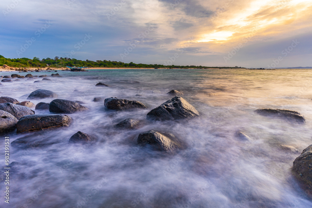 Obraz premium beach at sunset long Exposure 
