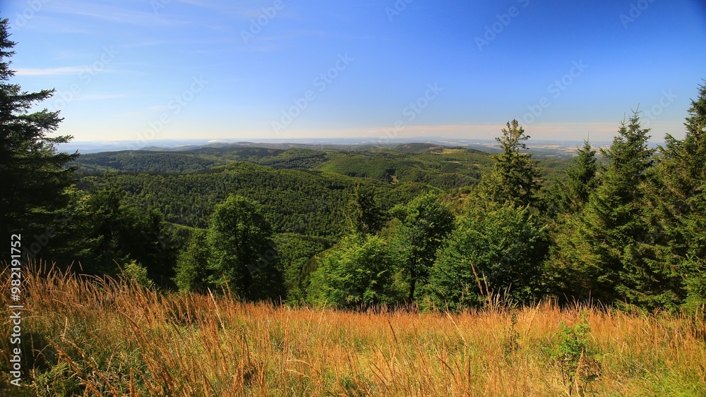 Mountainous landscape view overlooking the Thurigian forest Mountainous landscape view overlooking the Thurigian forest