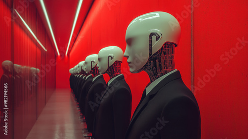 AI workforce, robots, cyborgs, machine takeover the job, future workforce, AI bots, humanity photo