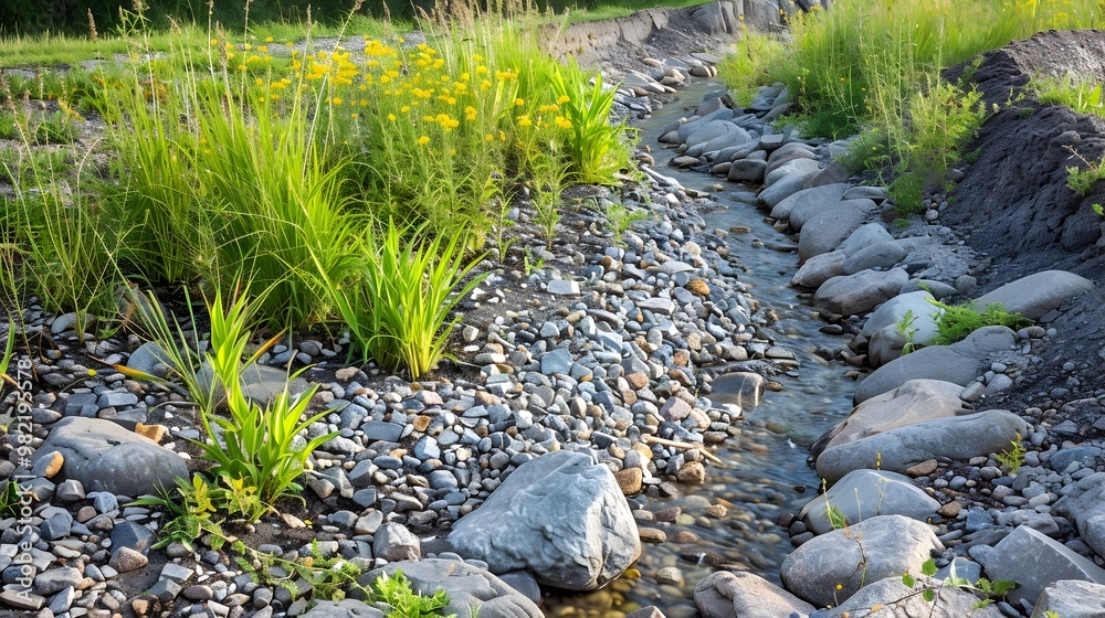 Riverbank with Erosion Control and Native Plantings Improving Habitat and Water Riverbank with Erosion Control and Native Plantings Improving Habitat and Water