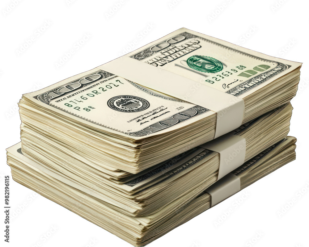 Stack of money on transparent background Stack of money on transparent background