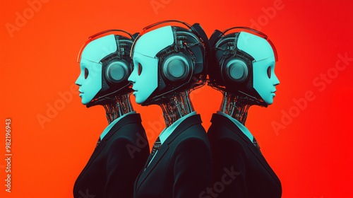 AI workforce, robots, cyborgs, machine takeover the job, future workforce, AI bots, humanity photo