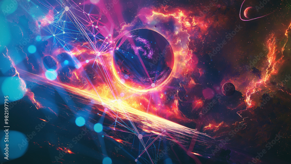 Cosmic Explosion and Vibrant Nebula Cosmic Explosion and Vibrant Nebula