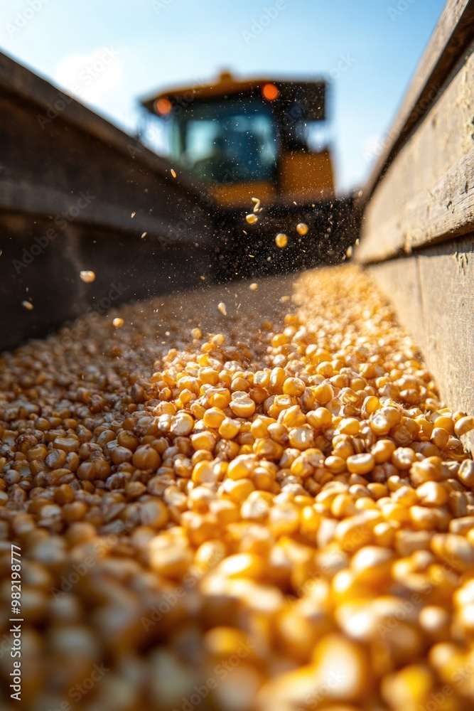 Grain processing on conveyor belt Grain processing on conveyor belt