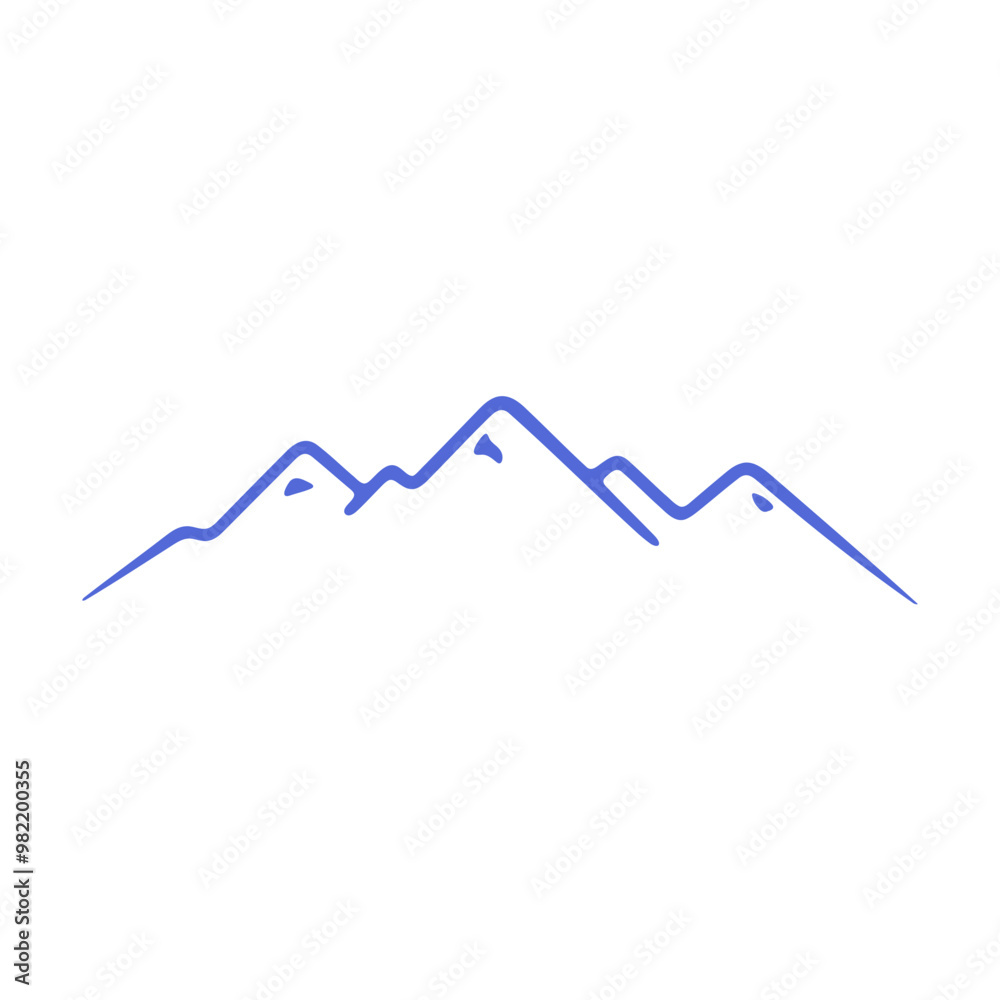Blue mountain peaks against a white background Blue mountain peaks against a white background