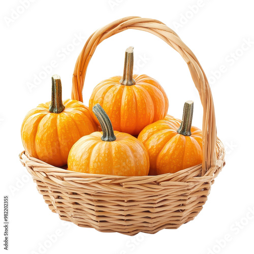 Wallpaper Mural Basket of pumpkins, isolated on a white background. PNG Torontodigital.ca