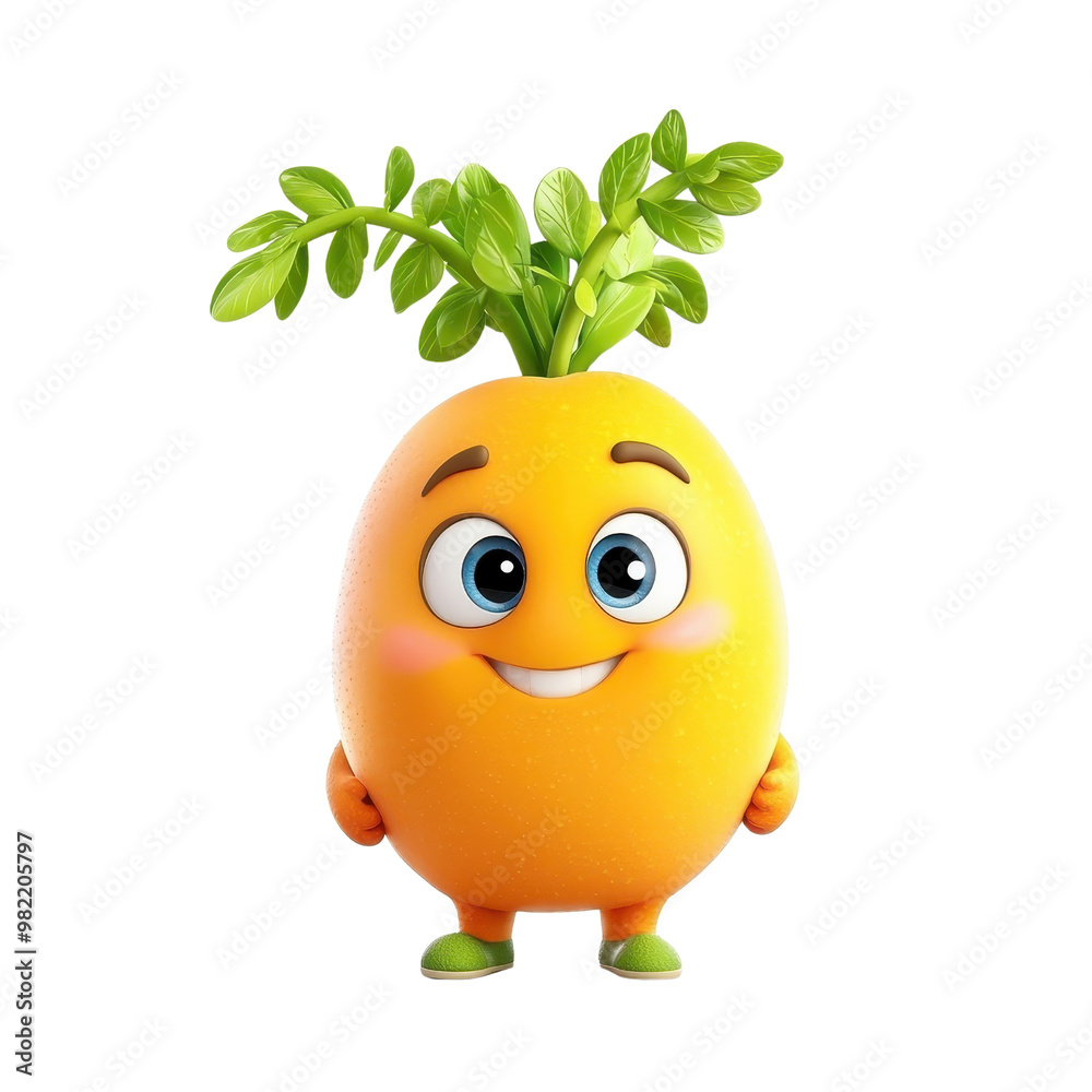 3D cartoon character turmeric root, isolated on a white background. PNG 3D cartoon character turmeric root, isolated on a white background. PNG