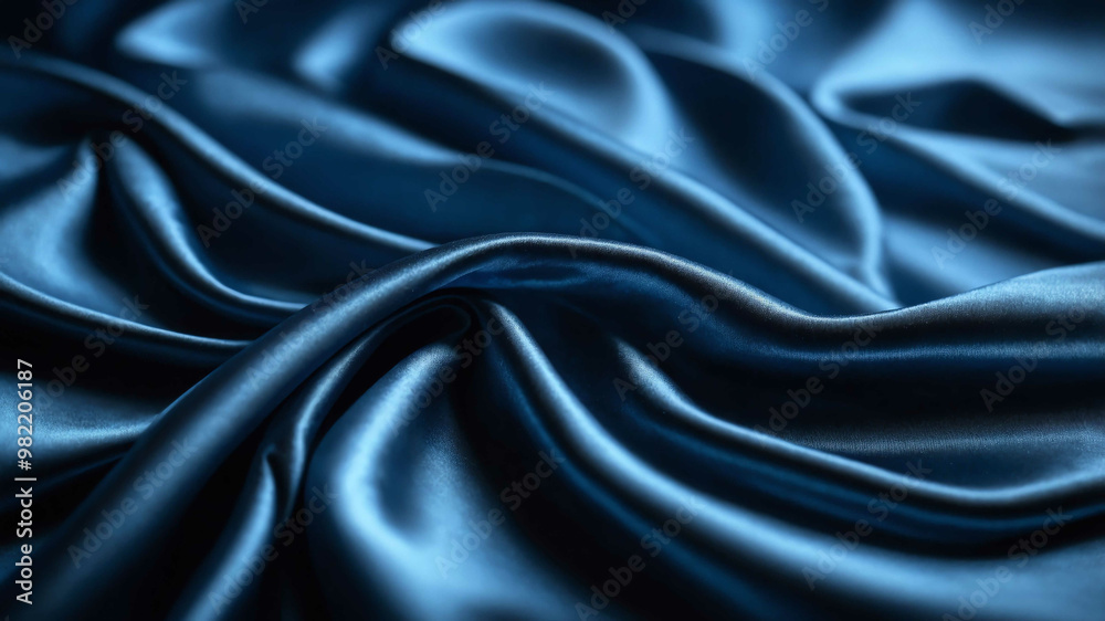 Blue light on shimmering silk surface background Blue light on shimmering silk surface background
